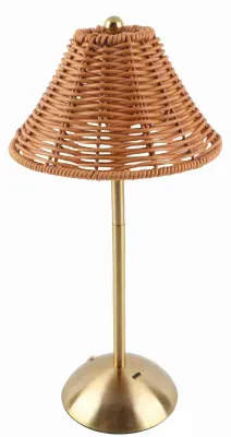 Kabellose Boho-Rattan-Tischlampe, LED, dimmbar, 1800mAh