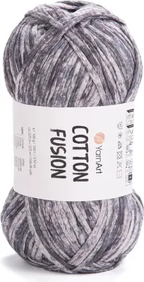 Produktbild von YarnArt Baumwolle Fusion Garn 100% Baumwolle 100g/225m Grau Schattierungen, leicht & luftig