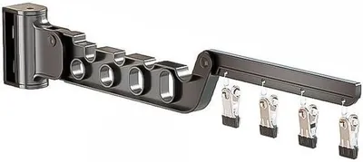 Produktbild von Drehbarer, faltbarer Wäscheständer aus Metall für den Balkon, bohrfreie Montage | Platzsparend, flexibel verstellbar und robust