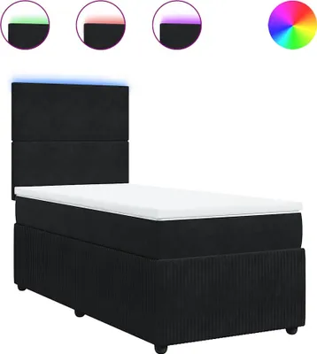 Productafbeelding van vidaXL Boxspringbed met matras, zwart, 100x200 cm, fluweel