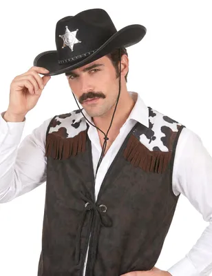 Produktbild von Cowboyhut Sheriff-Hut schwarz-silber - Einheitsgröße