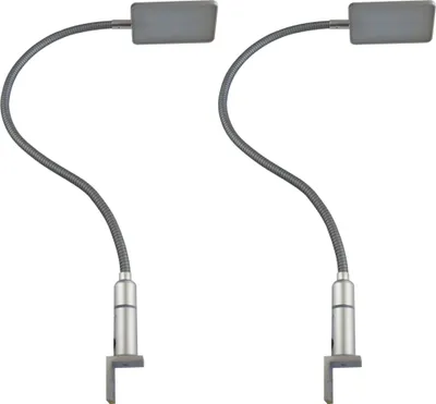 Produktbild von kalb | LED Bettleuchte 4W dimmbar warmweiß Leseleuchte flexibler Schwanenhals Nachttischlampe Nachtlicht, Auswahl:2er Set silbergrau