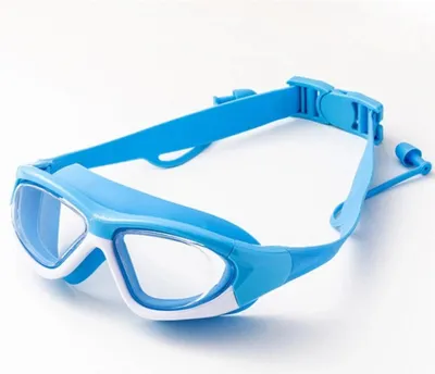 Produktbild von Kinderschwimmbrille Anti-Fog mit Ohrstöpseln, Weitwinkel-Sicht, Für Kinder von 3–14 Jahren