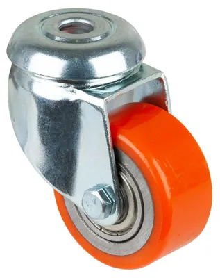 Productafbeelding van Zwenkwiel, diameter 50 mm, draagvermogen 150 kg, met bevestigingsgat van 11 mm, polyurethaan