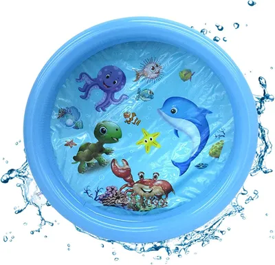 Imagen del producto de Piscina inflable redonda, de 65x12 cm, con base de seguridad, para uso interior y exterior