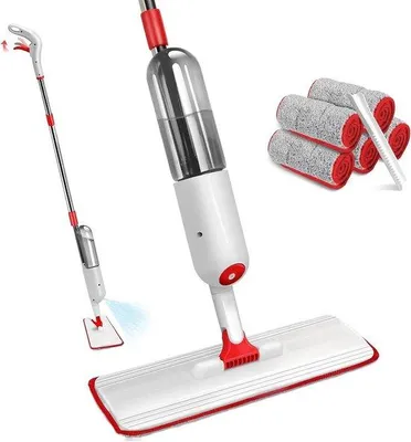 Immagine prodotto di Mop a spruzzo per pavimenti duri, in marmo, a listelli e piastrellati, con serbatoio dell'acqua e panni in microfibra