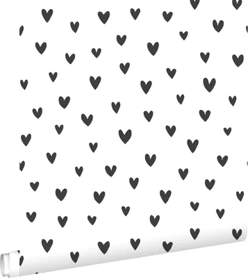 Produktbild von ESTAhome Tapete Herzchen Schwarz-Weiß 50 x 900 cm