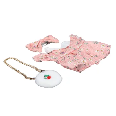 Produktbild von Plüschpuppen-Kleider-Set,Puppen-Kleider-Zubehör,Puppenkleid mit Schleifen-Tasche,Plüschpuppen-Kleidung,20cm Plüschpuppen-Kleid,Plüschtier-Anziehzubehör