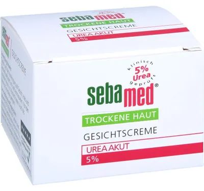 Produktbild von Gesichtscreme, Sebamed, Urea Acute 5 % Gesichtscreme, intensive Feuchtigkeitspflege für die Haut, beruhigt trockene Haut, 50 ml