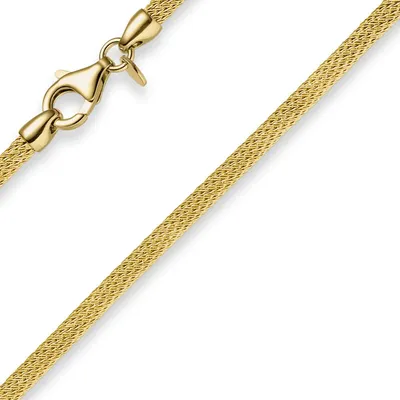 Produktbild von 3mm Strickcollier Kette Halsreif 585 Gold Gelbgold 42cm Damen Goldkette