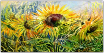 Produktbild von Coloray Bild aus Leinwand 120x60 Leinwand Dekoration - Blumen Sonnenblume