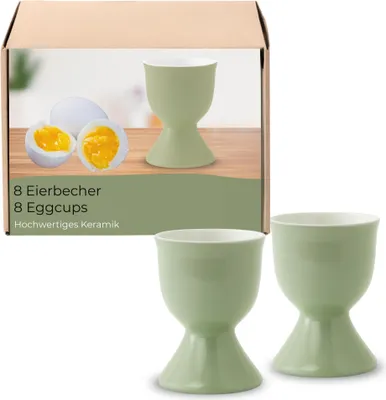 Image de Set de 8 coquetiers, Ø 5x7 cm, en céramique vert sauge