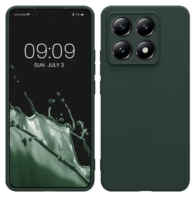 Produktbild von kwmobile Handyhülle für Xiaomi 14T Hülle - weiches Handy Silikon Case - Schutzhülle Cover - Moosgrün