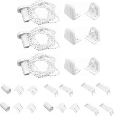 Produktbild von 3 Set Rollo Halterung 17mm, Doppelrollo Klemmfix Ohne Bohren Fenster Ersatzteile Rollos für Klemmfix Halterung Plissee Halterung Verdunkelungsrollo Seitenzugrollo Jalousien