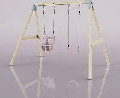 Produktbild von OutdoorToys Schaukel Papagei aus Holz in Rosa Altrosa