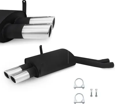 Produktbild von JOM Stahl Sport Auspuff BMW E46 6 Zylinder Endschalldämpfer 2x oval gerade