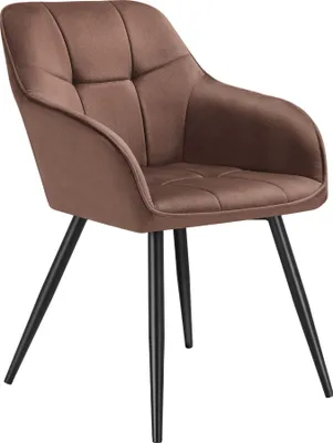 Produktbild von tectake® Esszimmerstuhl Marilyn gepolstert, in Samtoptik, gesteppt 58 x 62 x 82 cm