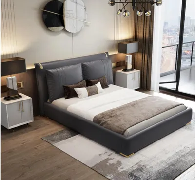 Produktbild von Doppelbett Bett Ehebett Design Luxus Luxur Polsterbett Designbett Textil Betten