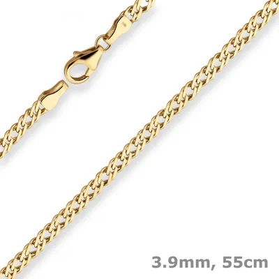 3-9mm-Zwillingspanzerkette-aus-585-Gelbgold-55cm