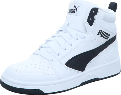 Produktbild von Puma Jungen-High-Top-Sneaker Rebound V6 Mid Jr Weiß-Schwarz, Farbe:weiß, UK Größe:51/2
