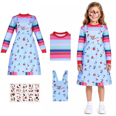 Horrorkostüm für Mädchen, Jumpsuit, Halloween, Gr. 120
