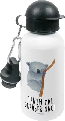 Produktbild von Mr. & Mrs. Panda Wasserflasche Koalabär - Weiß - Geschenk, Kindergarten Trinkflasche, für den, Traum, Kinder, Bär, Traumland, Koala, Lustige Sprüche, Träumen