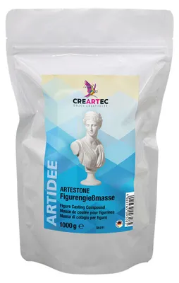 Produktbild von 15,60 € / 1 kg Figurengießmasse, Abformmasse, Weiß, 1kg, weniger bruchanfällig, für Bastler