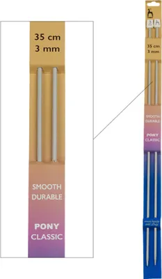 Obrázok produktu pre Pony Knitting Needles Klasická rovná ihlica 35 cm 3 mm