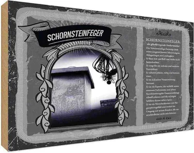 Produktbild von vianmo Holzschild 20x30 cm Schornsteinfeger Beruf Arbeit
