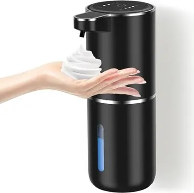 Produktbild von Dalugo Automatischer Seifenspender, kein Touch -Schaumsensor, 380 ml, USB -wiederaufladbare Wandmontage, IPX5 wasserdicht, elektrisches Schwarz, Badez