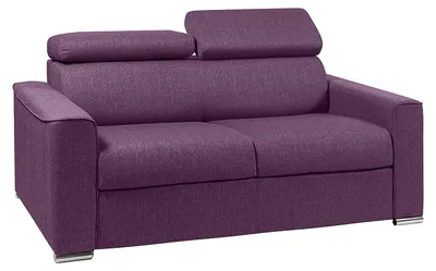 Produktbild von 2-Sitzer-Schlafsofa Express aus violettem Stoff mit Memoryschaum-Sitzfläche - Liegefläche 120 cm - Matratze 22 cm Memoryschaum VIZIR