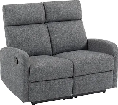 Produktbild von 2-Sitzer-Sofa, individuell verstellbare Rückenlehnen, Fußstütze, Stoffbezug, Stahl, Grau