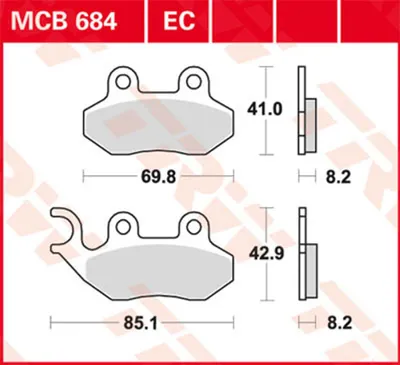 Obrázek produktu pro TRW Brzdová destička Trw Organ. Mcb 684