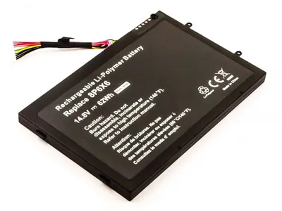 Zdjęcie produktu dla Bateria pasująca do Dell Alienware M11x, M14X, Li-Polymer, 14,8V, 4190mAh, 62Wh, wbudowana, bez narzędzi
