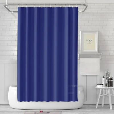 Produktbild von Duschvorhang 180 x 180 cm, schimmelresistent, wasserdicht und abwaschbar, aus PEVA-Kunststoff, mit 12 Duschringen, dunkelblau