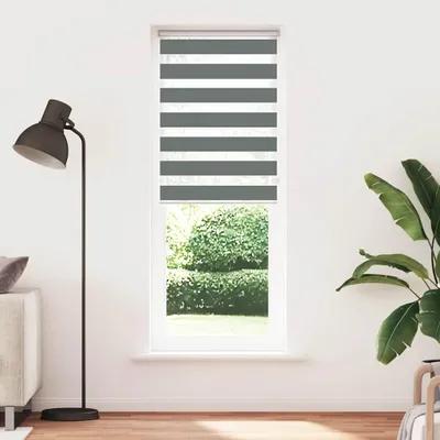 Obrázok produktu pre vidaXL Dvojitá roletová záclona, tmavošedá, 80 x 230 cm, šírka látky 75,9 cm, polyester