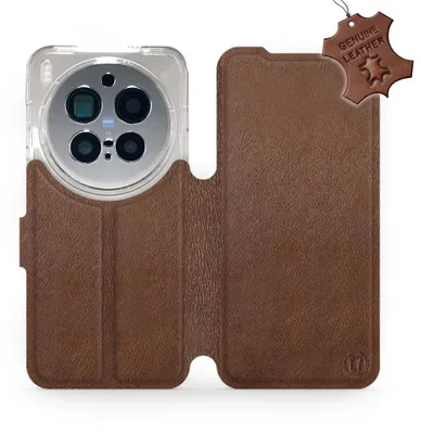 Produktbild von Echtleder Handyhülle für Vivo X300 Pro, Mobiwear Leather, Braun