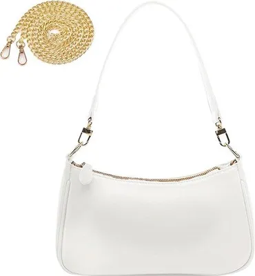 Produktbild von Klein Kunstleder Schultasche für Damen - Clutch Handtaschen mit Kette, Schultertasche für Damen