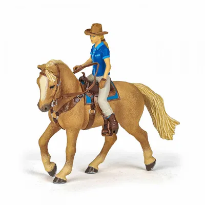 Produktbild von Papo Horses Westernpferd mit seinem Reiter 51566