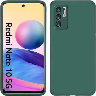 Immagine prodotto di Custodia per Xiaomi Redmi Note 10 5G, custodia protettiva in silicone morbido in gomma liquida Verde notte