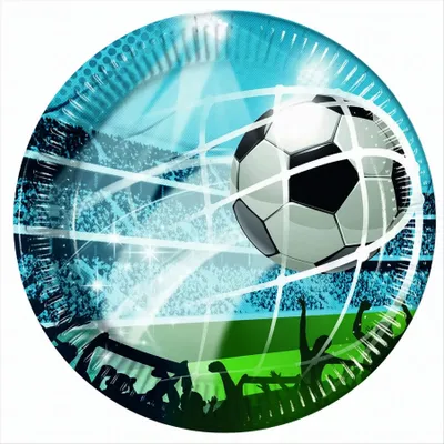 Produktbild von Fussball-Pappteller 8 Stück bunt 23cm