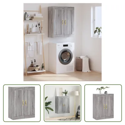 Produktbild von The Living Store Wandschrank Grau Sonoma 69,5x34x90 cm Holzwerkstoff
