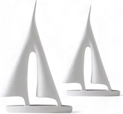 Image de Figurines décoratives pour voilier, blanches – LOT de deux figurines