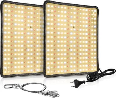 Two LED grow lights are shown side-by-side on a white background.