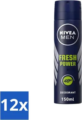 Image de Nivea Men Déodorant Spray - Puissance Fraîcheur - 48 heures d'efficacité - 150 ml - Pack Avantage - 12 pièces