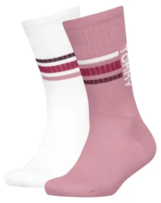 Imagen del producto de Calcetines deportivos para niños, paquete de 2, con rayas, marca Tommy