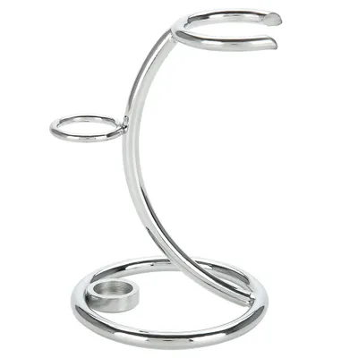 Image de Ensemble d'outils de rasage pour hommes, 2 en 1, portable, incurvé, blaireau, rasoir manuel, support de béquille