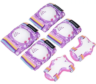 Produktbild von Schonerset Kinder 6-teilig Knieschoner Ellenbogenschoner Handgelenkschoner Violett M
