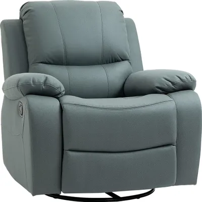 Produktbild von drehbarer Fernsehsessel, 135° neigbar, belastbar bis 150 kg, Liegesessel mit Fußstütze für Wohnzimmer & Schlafzimmer, Polyester, Grün
