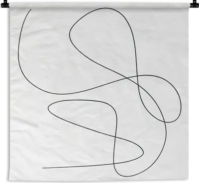 Produktbild von MuchoWow® Wandteppich Wandbehang Linienkunst - Minimalismus - Abstrakt 60x60 cm Tapisserie Dekoration Wandtuch - Dekorationen - Wand Decke